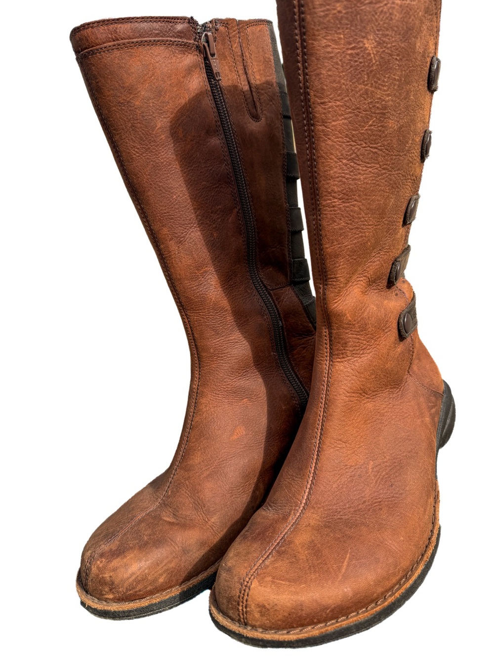 Merrell Tall Brown Leather Boots Size US 6 / EU 37 - AS IS Flaw Womens Outdoor - Picture 3 of 12